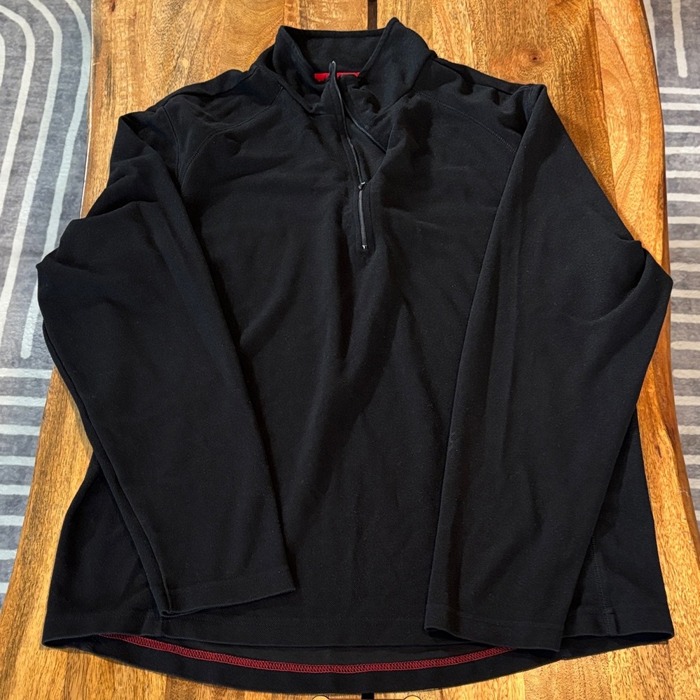Black Quarter-Zip Thermal Pullover